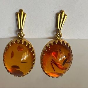 Vintage Amber Guild drop earrings.